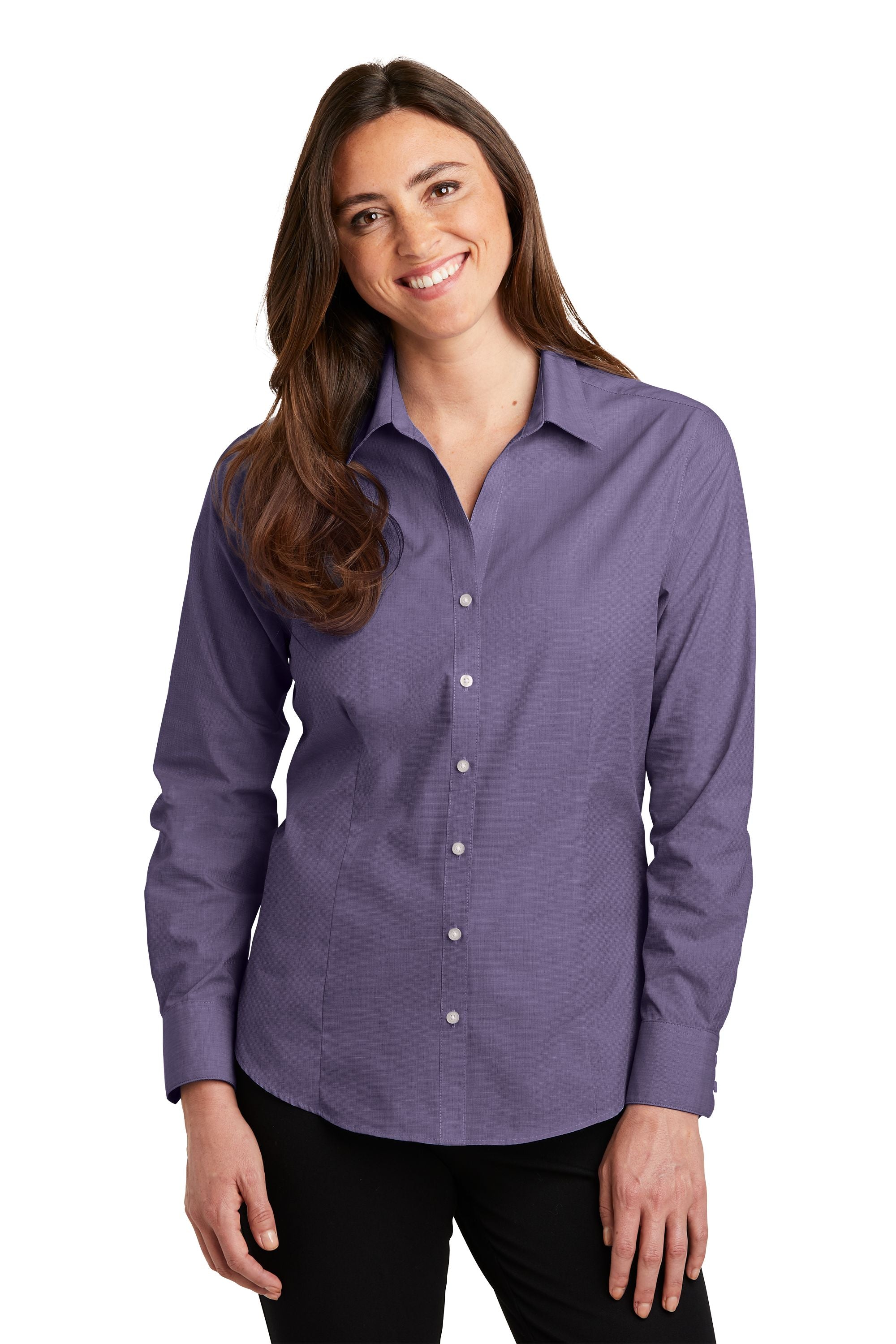 L640  Port Authority® Ladies Crosshatch Easy Care Shirt