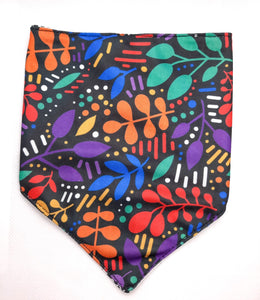 Bandana para Mascota Negro Flores talla XS